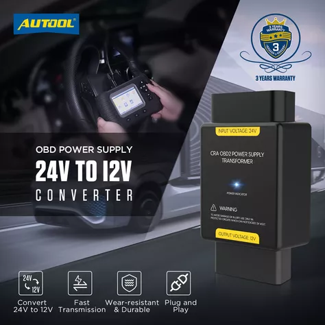 Adaptador OBD2 Fuente de alimentación de 24v a 12v-2