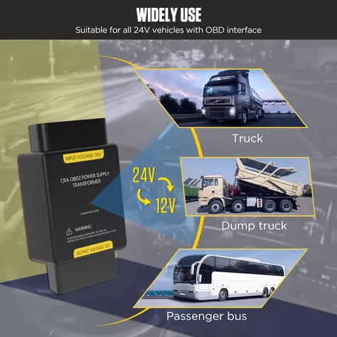 Adaptador OBD2 Fuente de alimentación de 24v a 12v-3
