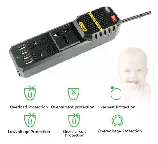 Cargador Inversor Voltaje 12v A 220v 200 Watt-3