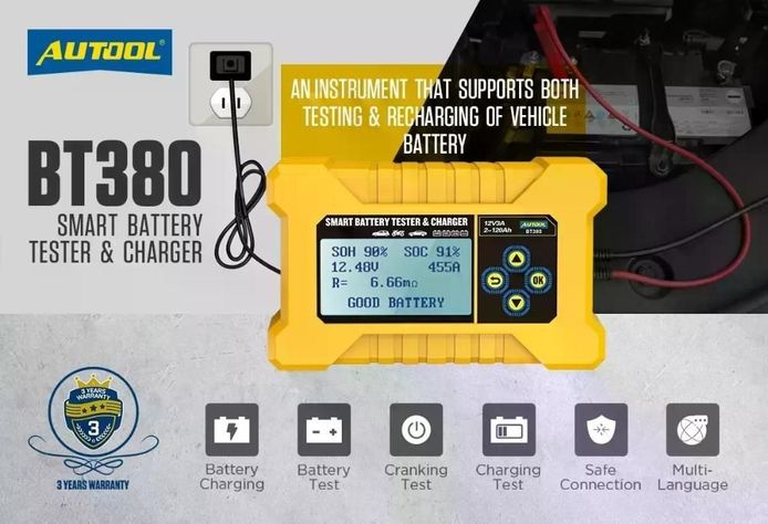 Bt380 Autool Probador Y Recarga Baterías 12v-1