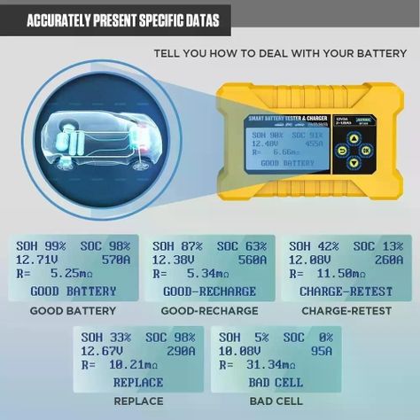 Bt380 Autool Probador Y Recarga Baterías 12v-6