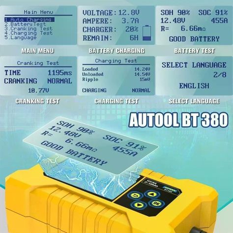 Bt380 Autool Probador Y Recarga Baterías 12v-7