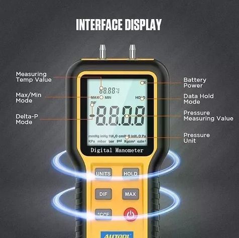 Manómetro Digital Autool Medidor Presión Gas-7