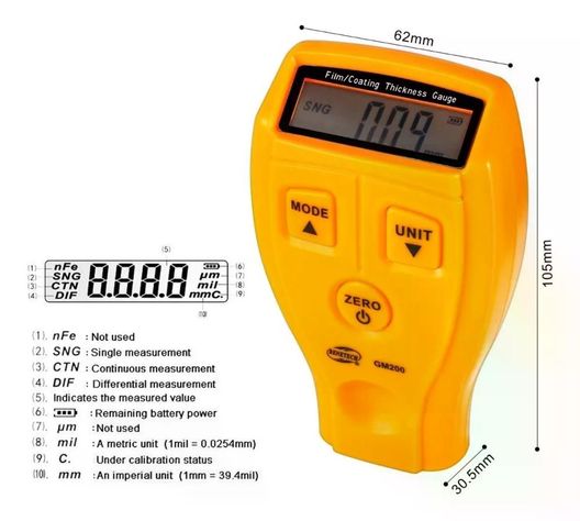 Medidor Tester De Espesor Pintura Automotriz-2