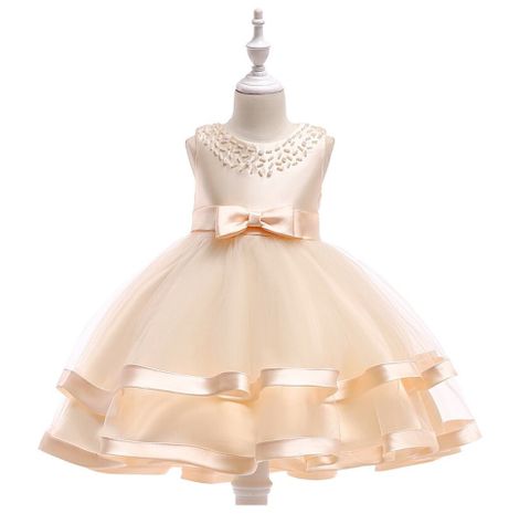 VESTIDO NIÑA DALILA BEIGE FIESTA-0