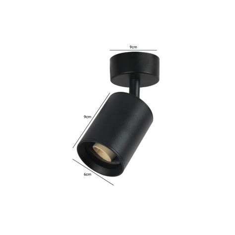 Aplique Simple Negro Porta Ampolleta Dicroica Luz Cálida-1
