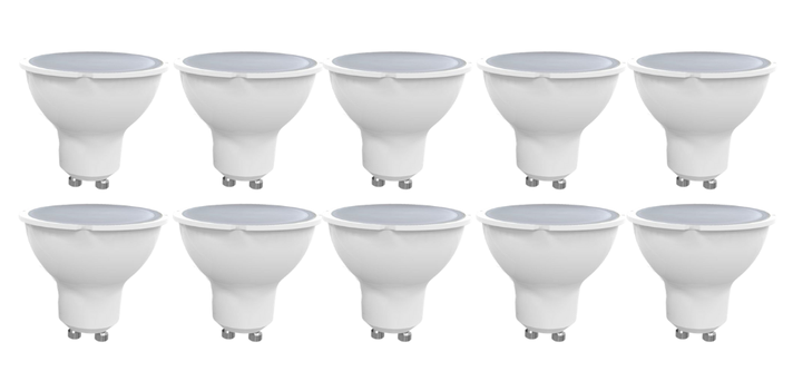 Pack 10 Ampolletas Led Dicroicas Gu10 5w  Luz Fría-1