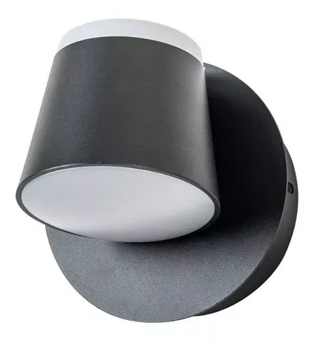 Aplique Led Simple Negro Dirigible Luz Calida 5w-0
