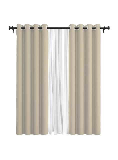 Pack Cortina de Tela Blackout Beige  Velo Vincenzi 140x220-0