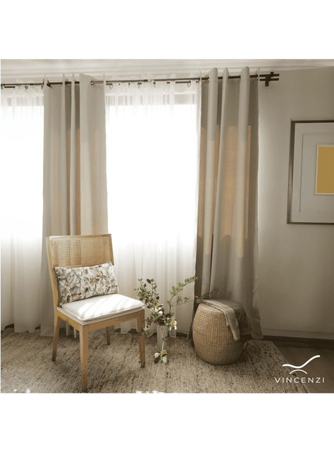 Pack Cortina de Tela Blackout Beige  Velo Vincenzi 140x220-2