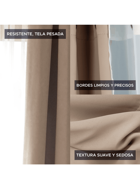 Pack Cortina de Tela Blackout Beige  Velo Vincenzi 140x220-4