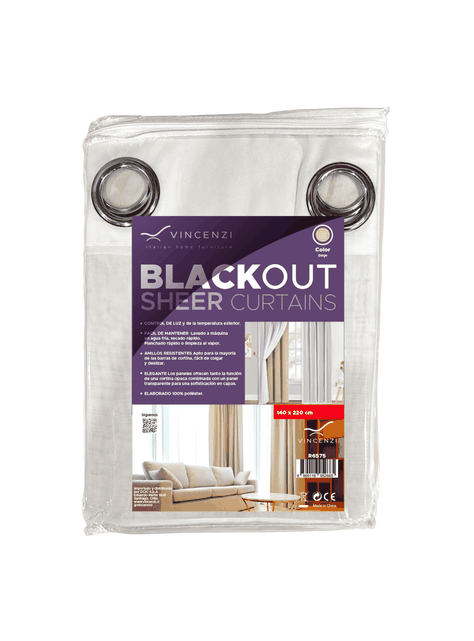 Pack Cortina de Tela Blackout Beige  Velo Vincenzi 140x220-5