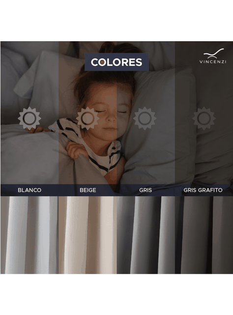 Pack Cortina de Tela Blackout Beige  Velo Vincenzi 140x220-7
