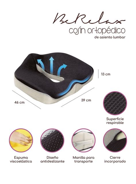 Cojín Ortopédico Ergonómico Para Silla Soporte Espalda Acqui-1