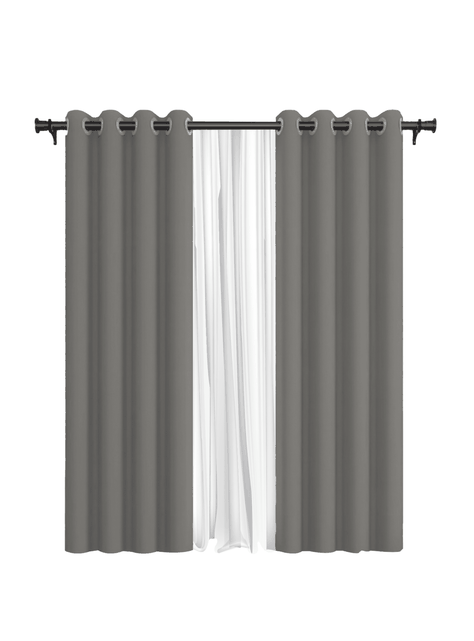 Cortina de Tela Blackout Gris + Velo Vincenzi 140x220-0