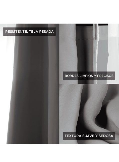 Cortina de Tela Blackout Gris + Velo Vincenzi 140x220-4