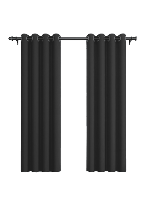 Pack Cortina de Tela Blackout Vincenzi 140x220 Gris Grafito-0