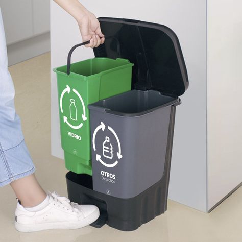 Basureros de Reciclaje 40L Vidrio y Otros Desechos-4