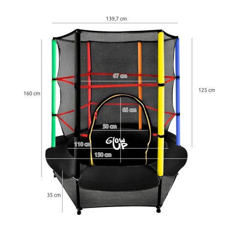 Cama Elástica 4,5ft/1,4mt con Malla de Seguridad-1