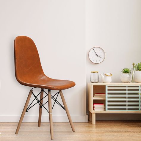 Silla Eames Leather Café-1