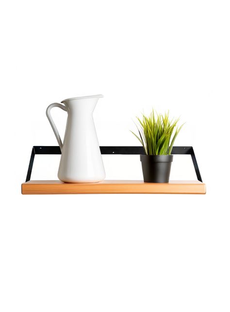 Soporte Repisa De Madera Con Hierro Para Pared 60x20 Cm-7