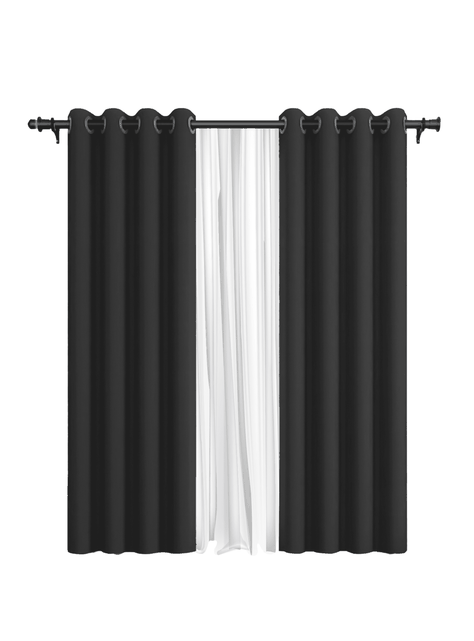 Cortina de Tela Blackout Gris Grafito + Velo Vincenzi 140x220-0