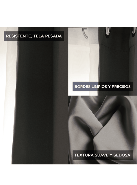 Cortina de Tela Blackout Gris Grafito + Velo Vincenzi 140x220-4