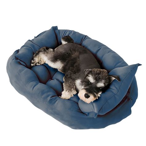 Cama para mascotas perro y gatos 68x50x40 Azul-0