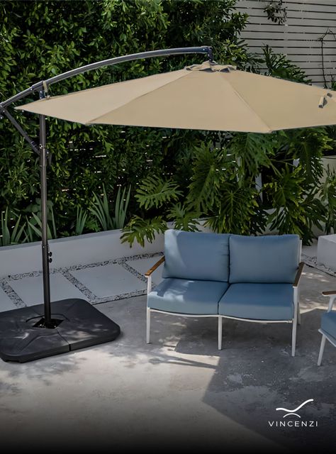 Quitasol sombrilla lateral terraza 3x3 beige Vincenzi-5