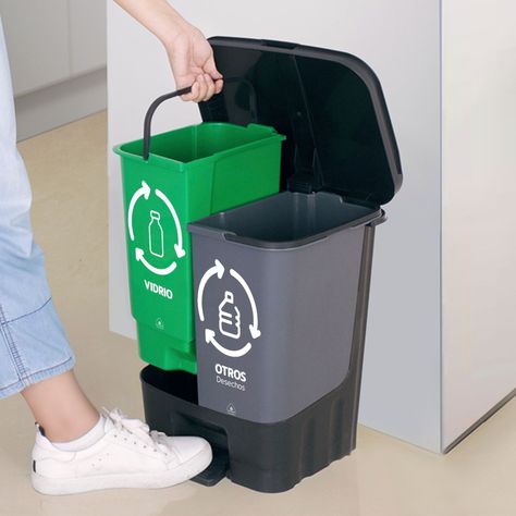 Basureros de Reciclaje 30L Vidrio y Otros Desechos-4