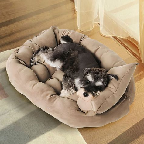 Cama para mascotas perro y gatos 68x50x40 beige-6