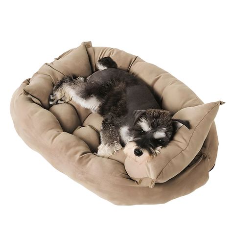 Cama para mascotas perro y gatos 68x50x40 beige-0