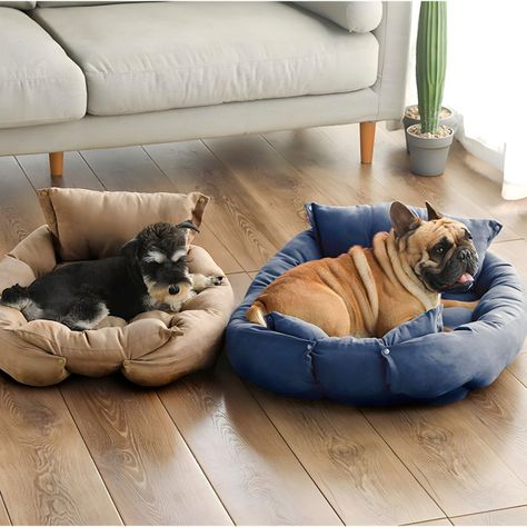 Cama para mascotas perro y gatos 68x50x40 beige-5