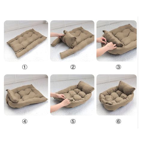 Cama para mascotas perro y gatos 68x50x40 beige-3