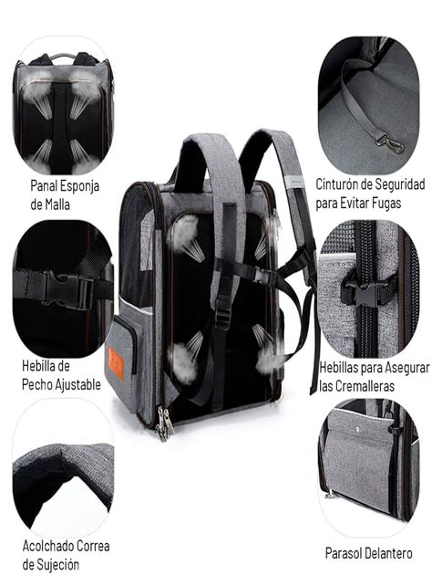 Mochila Transportadora De Mascotas Plegable Lucy 42x64x32-1