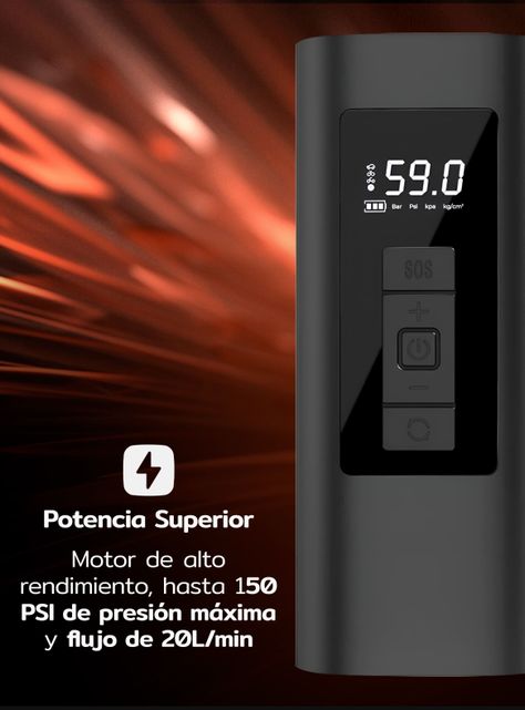 Compresor de aire portátil a batería inflador neumáticos-3