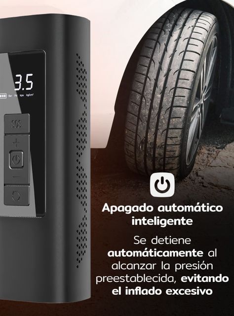 Compresor de aire portátil a batería inflador neumáticos-7