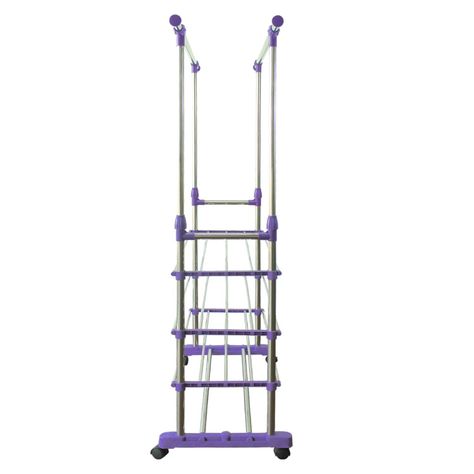 Perchero Colgador De Ropa Doble Con 3 Repisas-1