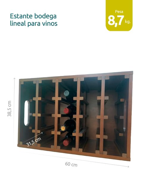 Estante Grande Cava De Madera Soporte Para 20 Botellas Vino-1