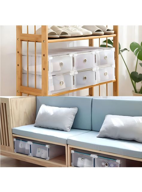 Pack De 10 Cajas Organizadoras De Zapatos Apilables-2