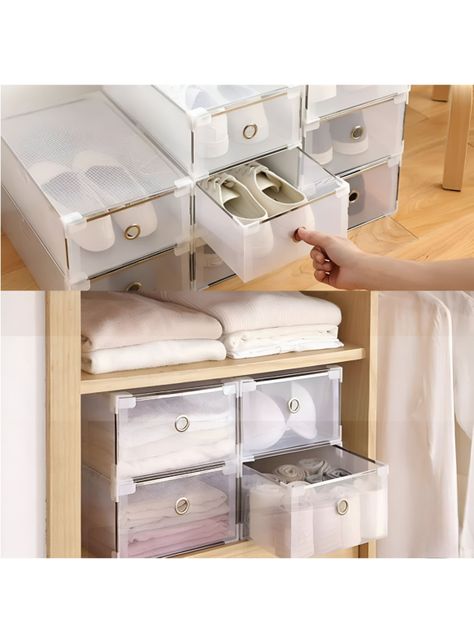 Pack De 10 Cajas Organizadoras De Zapatos Apilables-3