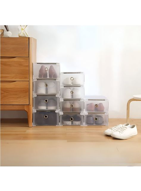 Pack De 10 Cajas Organizadoras De Zapatos Apilables-5