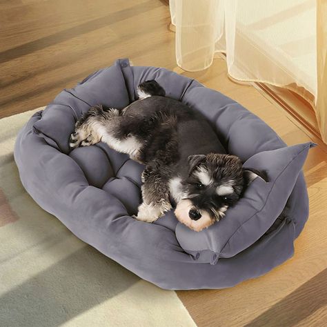 Cama para mascotas perro y gatos 68x50x40 Gris-6