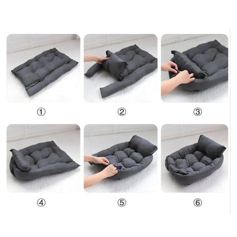 Cama para mascotas perro y gatos 68x50x40 Gris-3