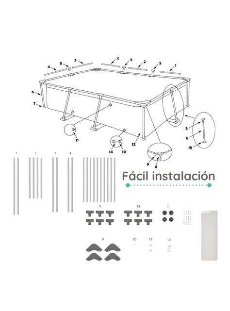 Piscina Estructural 3700 Litros Rectangular 2x3mts -6