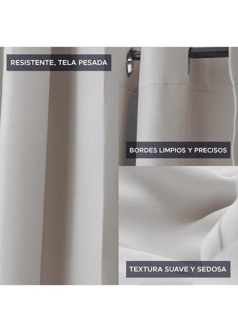 Pack Cortina de Tela Blackout Vincenzi 140x220 Beige-4