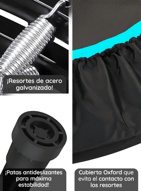 Mini Trampolín 4 Ft 1.2 mt Aeróbico Fitness Yoga y Juegos GlowUp-3