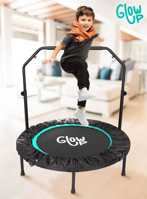 Mini Trampolín 4 Ft 1.2 mt Aeróbico Fitness Yoga y Juegos GlowUp-7