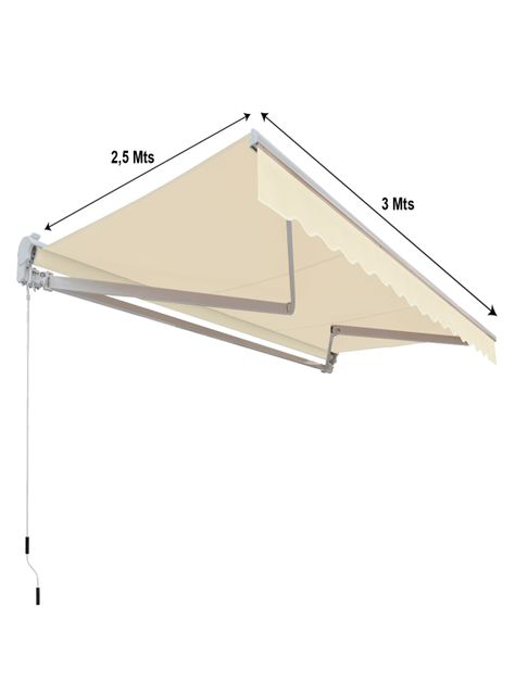 Toldo con brazo retractil Terrazas 3x2.5 Mts Beige-2