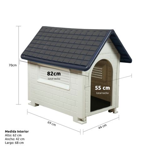 Casa Para Perros Mascota 82x54x71 Duke Petwoow Color Gris-1